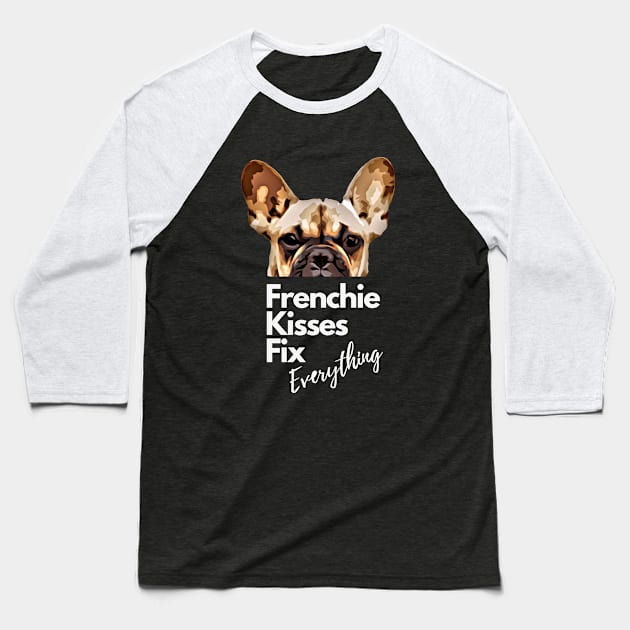 French bulldog kiss for frenchie lover Baseball T-Shirt by Collagedream